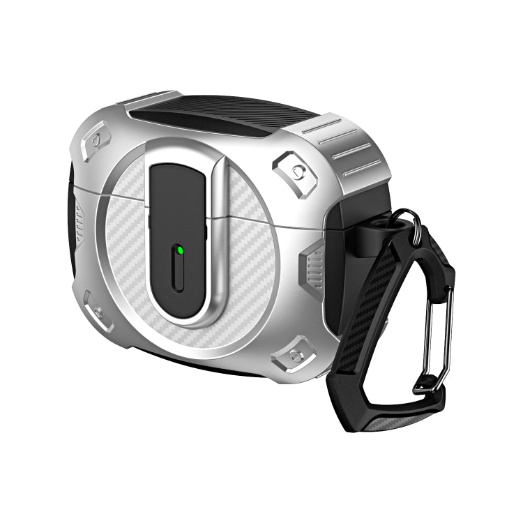 For AirPods Pro 2 Lock Shockproof Bluetooth Earphone Protective Case(Black Silver) - For AirPods Pro 2 by PMC Jewellery | Online Shopping South Africa | PMC Jewellery | Buy Now Pay Later Mobicred