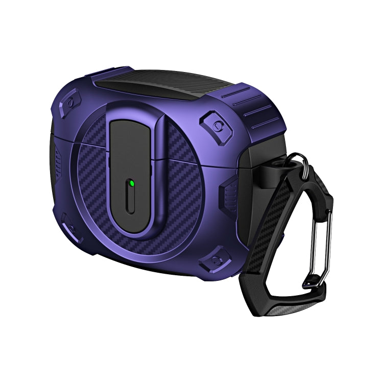 For AirPods Pro 2 Lock Shockproof Bluetooth Earphone Protective Case(Black Purple) - For AirPods Pro 2 by PMC Jewellery | Online Shopping South Africa | PMC Jewellery | Buy Now Pay Later Mobicred