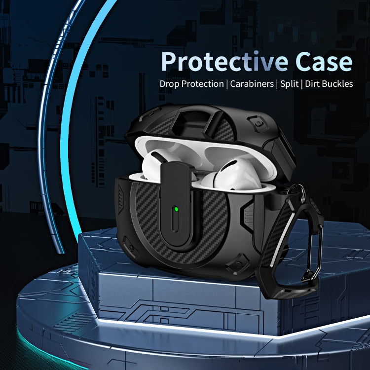 For AirPods 3 Lock Shockproof Bluetooth Earphone Protective Case(Black Purple) - For AirPods 3 by PMC Jewellery | Online Shopping South Africa | PMC Jewellery | Buy Now Pay Later Mobicred