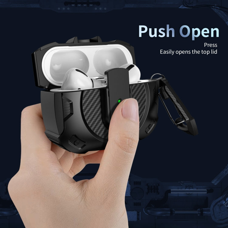 For AirPods 2 / 1 Lock Shockproof Bluetooth Earphone Protective Case(Black Orange) - For AirPods 1/2 by PMC Jewellery | Online Shopping South Africa | PMC Jewellery | Buy Now Pay Later Mobicred