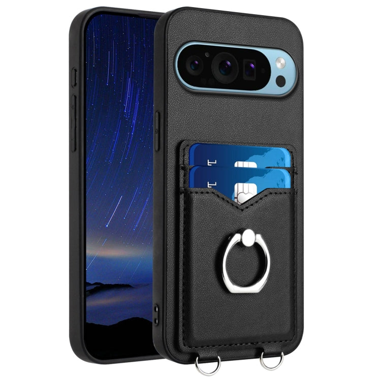 For Google Pixel 9 / 9 Pro R20 Ring Card Holder Phone Case(Black) - Google Cases by PMC Jewellery | Online Shopping South Africa | PMC Jewellery | Buy Now Pay Later Mobicred