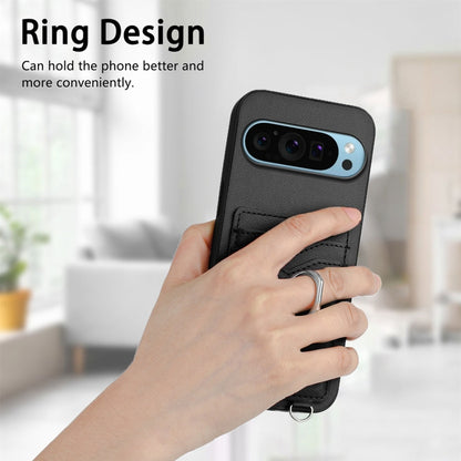 For Google Pixel 9 Pro XL R20 Ring Card Holder Phone Case(Black) - Google Cases by PMC Jewellery | Online Shopping South Africa | PMC Jewellery | Buy Now Pay Later Mobicred