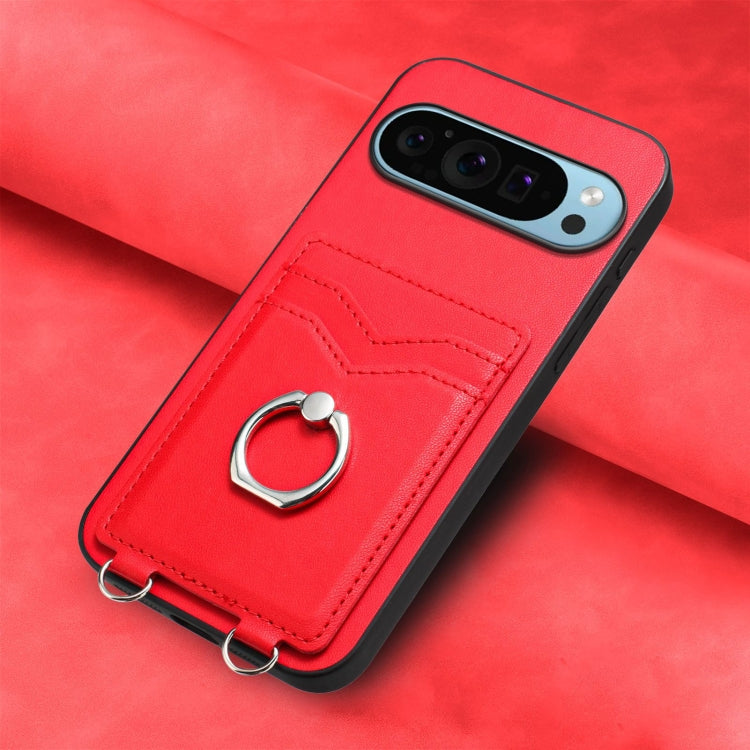 For Google Pixel 9 Pro XL R20 Ring Card Holder Phone Case(Red) - Google Cases by PMC Jewellery | Online Shopping South Africa | PMC Jewellery | Buy Now Pay Later Mobicred