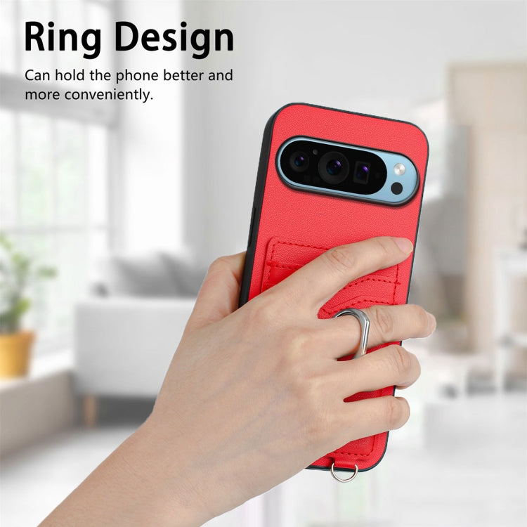 For Google Pixel 9 Pro XL R20 Ring Card Holder Phone Case(Red) - Google Cases by PMC TechLife | Online Shopping South Africa | PMC TechLife | Buy Now Pay Later Mobicred