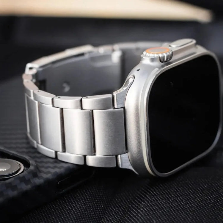 For Apple Watch SE 2022 44mm Titanium Metal Watch Band(Silver) - free shipping - PMC TechLife - Order now!