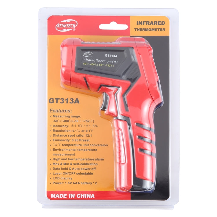 BENETECH GT313A LCD Display Infrared Thermometer, Battery Not Included - Thermostat & Thermometer by BENETECH | Online Shopping South Africa | PMC Jewellery | Buy Now Pay Later Mobicred