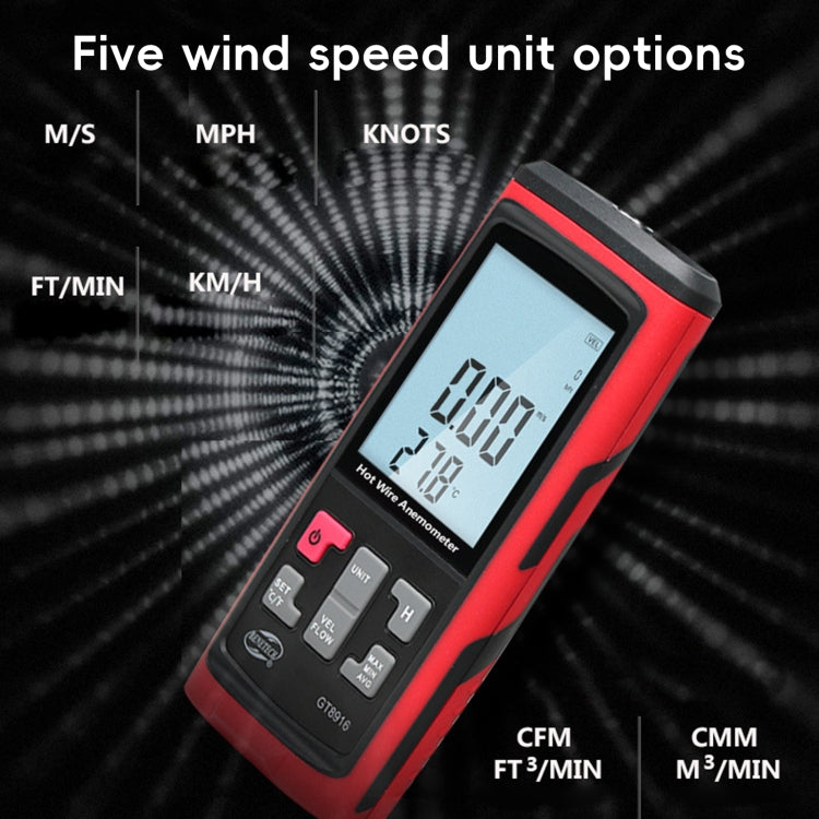 BENETECH GT8616 Handheld Digital LCD Hot Wire Anemometer - free shipping - PMC TechLife - Order now!