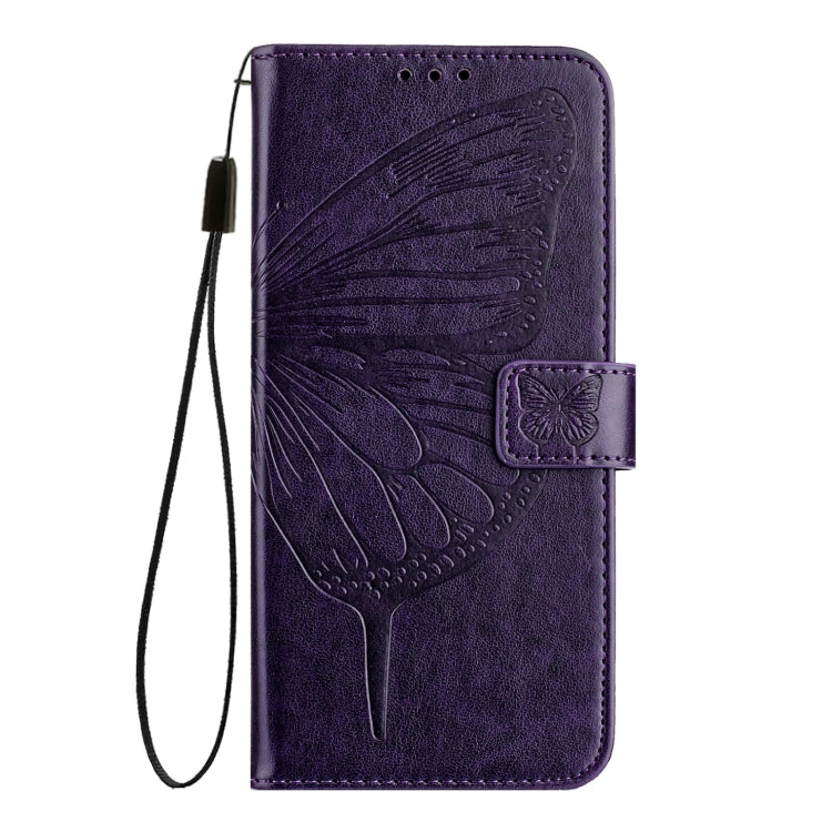 For Blackview A52 Embossed Butterfly Leather Phone Case(Dark Purple) - More Brand by PMC TechLife | Online Shopping South Africa | PMC TechLife | Buy Now Pay Later Mobicred
