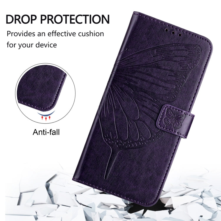 For Blackview A52 Embossed Butterfly Leather Phone Case(Dark Purple) - More Brand by PMC TechLife | Online Shopping South Africa | PMC TechLife | Buy Now Pay Later Mobicred