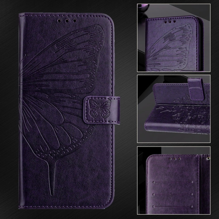 For Blackview A53 Embossed Butterfly Leather Phone Case(Purple) - More Brand by PMC Jewellery | Online Shopping South Africa | PMC Jewellery | Buy Now Pay Later Mobicred