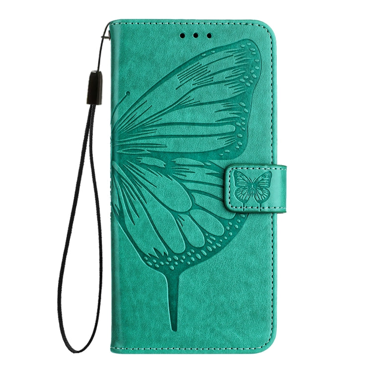 For Blackview Wave 6C Embossed Butterfly Leather Phone Case(Green) - More Brand by PMC TechLife | Online Shopping South Africa | PMC TechLife | Buy Now Pay Later Mobicred