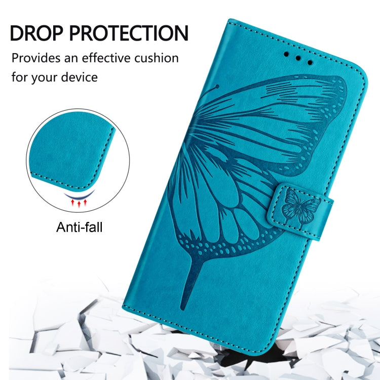 For Blackview Wave 6C Embossed Butterfly Leather Phone Case(Blue) - More Brand by PMC Jewellery | Online Shopping South Africa | PMC Jewellery | Buy Now Pay Later Mobicred