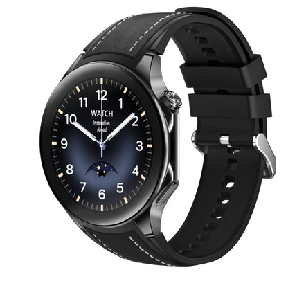 HD Watch X 1.43 inch IP68 BT5.3 Sport Smart Watch, Support Bluetooth Call / Sleep / Blood Oxygen / Heart Rate / Blood Pressure Health Monitor(Black Leather + Black Silicone Strap) - Smart Watches by PMC Jewellery | Online Shopping South Africa | PMC Jewellery | Buy Now Pay Later Mobicred