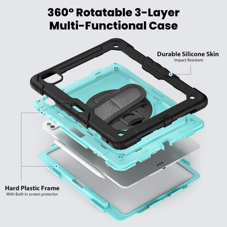 For iPad Pro 13 2024 Silicone Hybrid PC Tablet Case with Shoulder Strap(Light Blue + Black) - iPad Pro 13 2024 Cases by PMC TechLife | Online Shopping South Africa | PMC TechLife | Buy Now Pay Later Mobicred