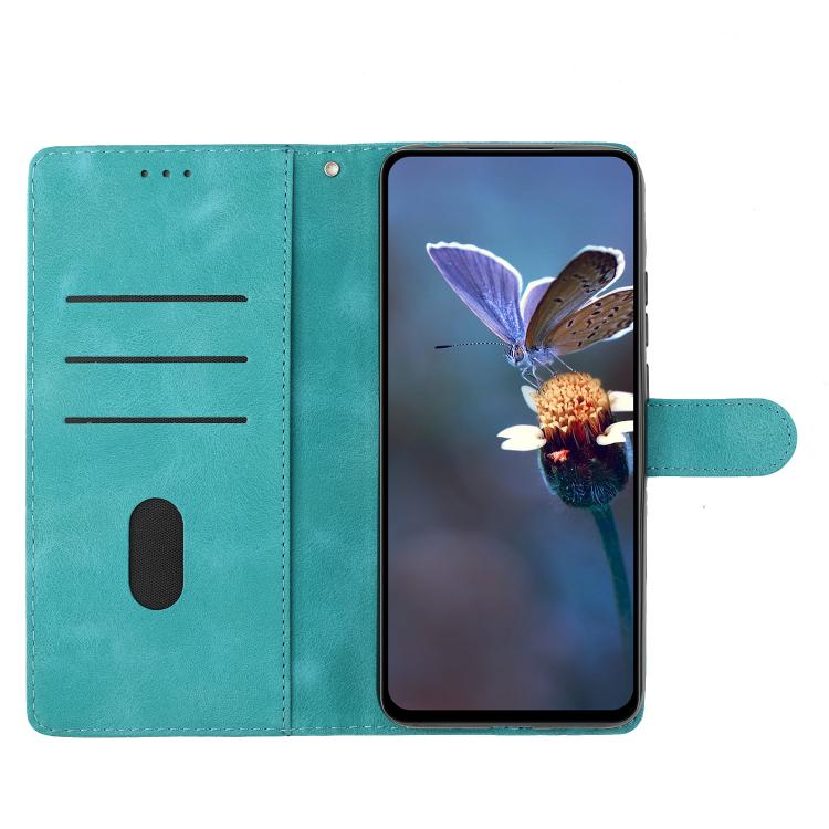 For iPhone 16e Cherry Blossom Butterfly Skin Feel Embossed PU Phone Case(Green) - iPhone 16e Cases by PMC TechLife | Online Shopping South Africa | PMC TechLife | Buy Now Pay Later Mobicred