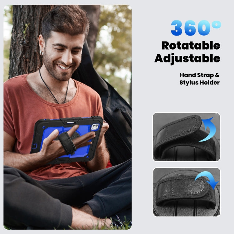 For iPad Pro 11 2024 Silicone Hybrid PC Tablet Case with Shoulder Strap(Dark Blue + Black) - iPad Pro 11 2024 Cases by PMC TechLife | Online Shopping South Africa | PMC TechLife | Buy Now Pay Later Mobicred