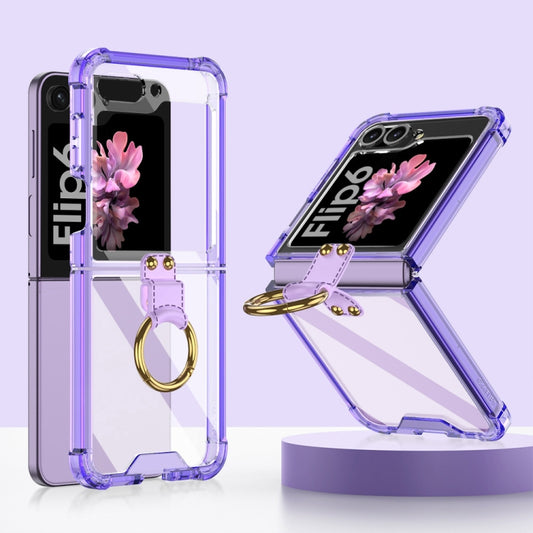 For Samsung Galaxy Z Flip6 GKK Airbag Ring Full Coverage Phone Case(Purple) - Galaxy Z Flip6 5G Cases by GKK | Online Shopping South Africa | PMC Jewellery | Buy Now Pay Later Mobicred