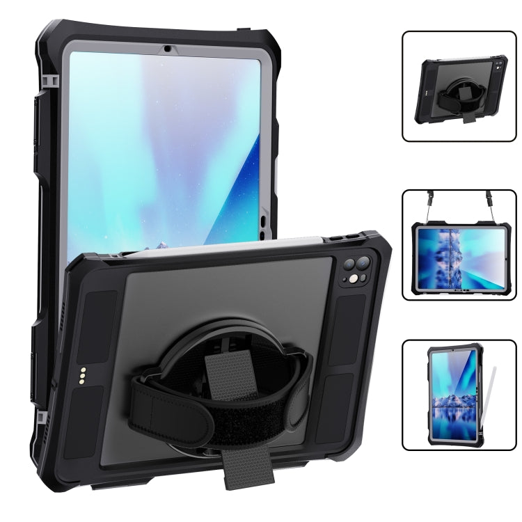 For iPad Pro 11 2024 RedPepper IP68 Waterproof PC + TPU Case with Lanyard & Swivel Bracket(Black) - iPad Pro 11 2024 Cases by RedPepper | Online Shopping South Africa | PMC Jewellery | Buy Now Pay Later Mobicred