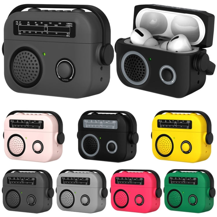 For AirPods 3 Radio Style Wireless Bluetooth Earphones Shockproof Protective Case(Black) - For AirPods 3 by PMC Jewellery | Online Shopping South Africa | PMC Jewellery | Buy Now Pay Later Mobicred
