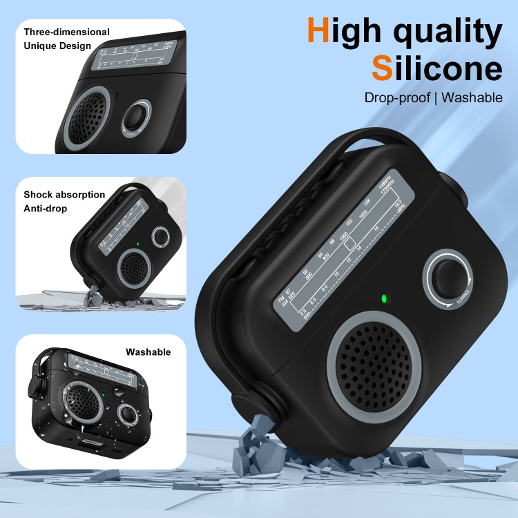 For AirPods 3 Radio Style Wireless Bluetooth Earphones Shockproof Protective Case(Dark Grey) - For AirPods 3 by PMC Jewellery | Online Shopping South Africa | PMC Jewellery | Buy Now Pay Later Mobicred