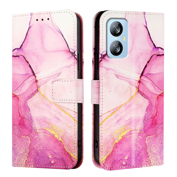 For Blackview A52 PT003 Marble Pattern Flip Leather Phone Case(Pink Purple Gold) - More Brand by PMC TechLife | Online Shopping South Africa | PMC TechLife | Buy Now Pay Later Mobicred