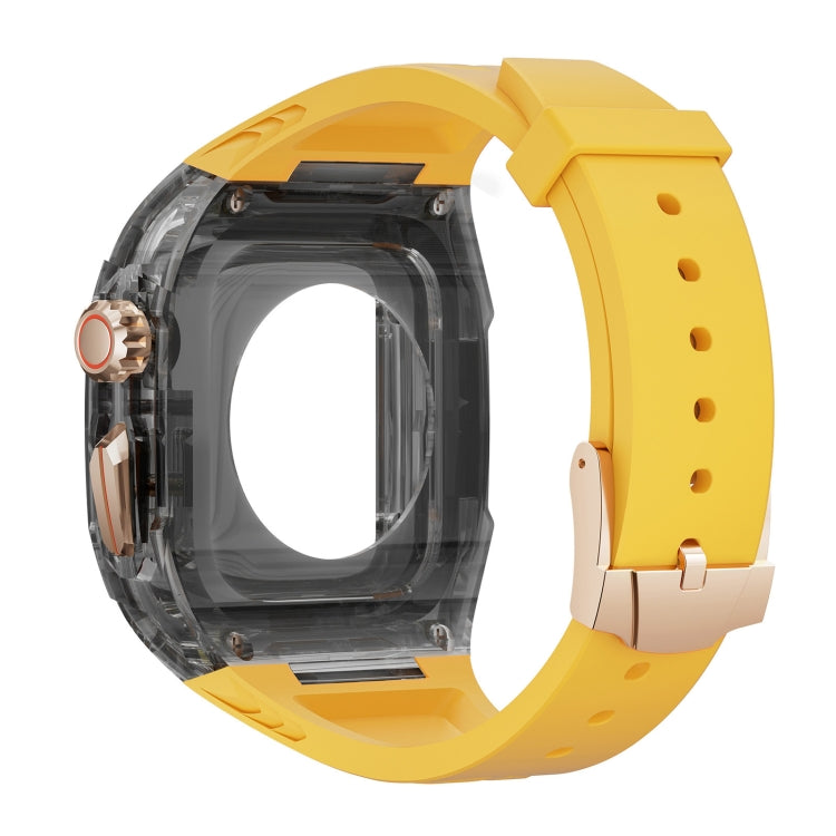 For Apple Watch Ultra 49mm Modified PC Hybrid TPU Watch Case Band(Yellow Clear Black) - Watch Bands by PMC Jewellery | Online Shopping South Africa | PMC Jewellery | Buy Now Pay Later Mobicred