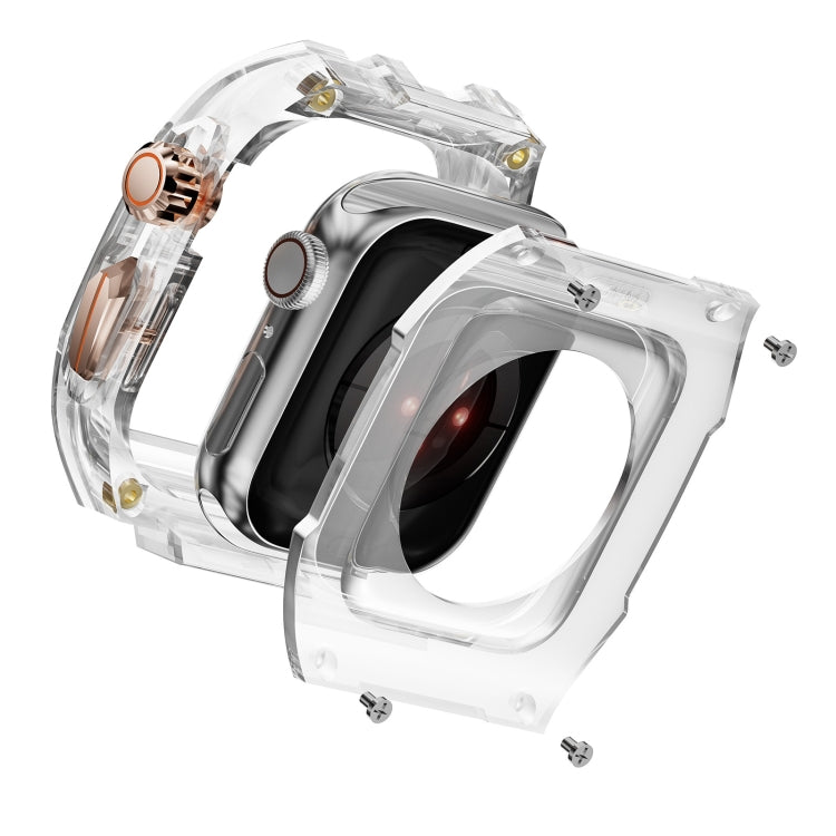 For Apple Watch Series 9 45mm Modified PC Hybrid TPU Watch Case Band(Red Clear Black) - free shipping - PMc TechLife - Order now!