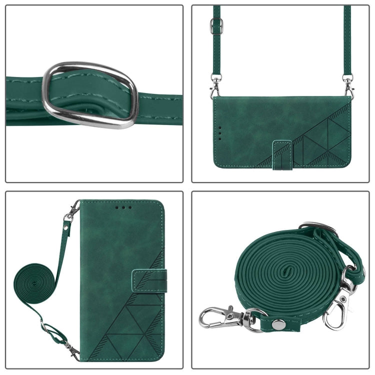 For Blackview A52 Crossbody 3D Embossed Flip Leather Phone Case(Green) - More Brand by PMC TechLife | Online Shopping South Africa | PMC TechLife | Buy Now Pay Later Mobicred
