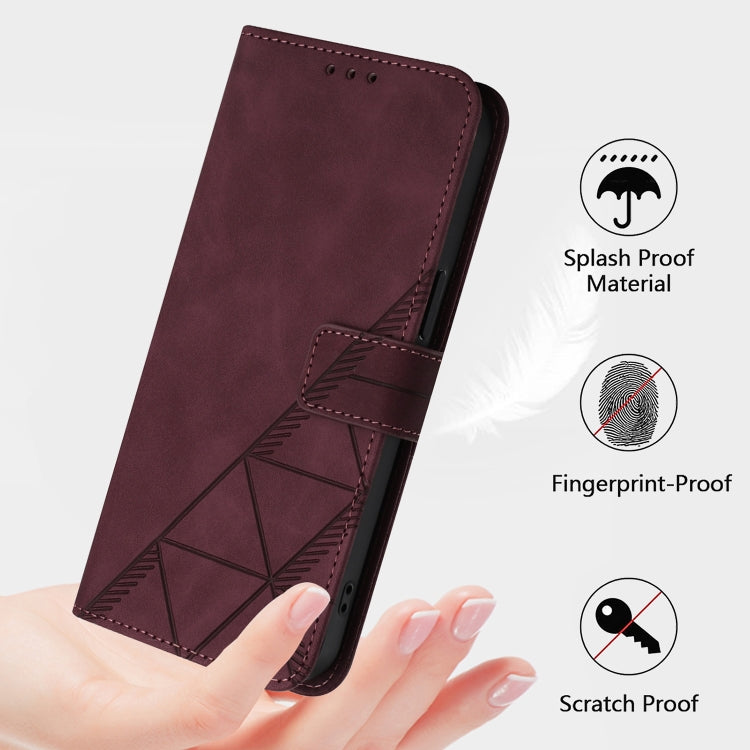 For Blackview Color 8 Crossbody 3D Embossed Flip Leather Phone Case(Wine Red) - More Brand by PMC Jewellery | Online Shopping South Africa | PMC Jewellery | Buy Now Pay Later Mobicred