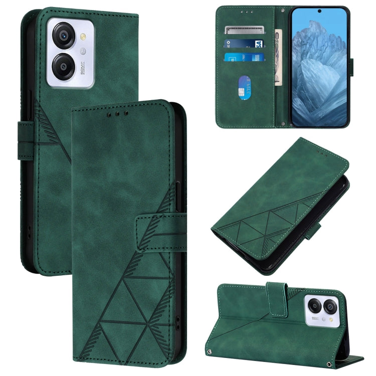 For Blackview Color 8 Crossbody 3D Embossed Flip Leather Phone Case(Green) - More Brand by PMC TechLife | Online Shopping South Africa | PMC TechLife | Buy Now Pay Later Mobicred