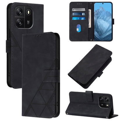 For Blackview Wave 6C Crossbody 3D Embossed Flip Leather Phone Case(Black) - More Brand by PMC Jewellery | Online Shopping South Africa | PMC Jewellery | Buy Now Pay Later Mobicred