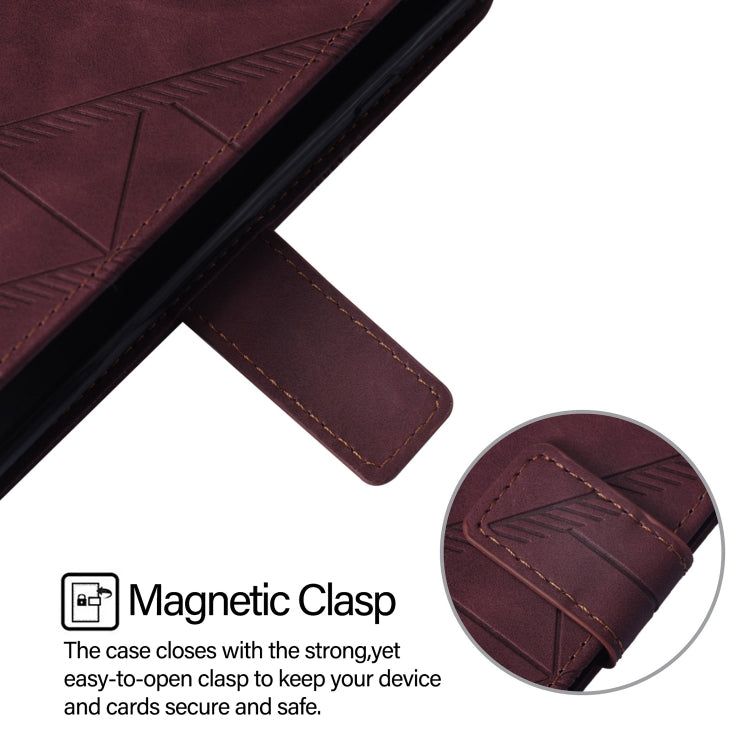 For Blackview Wave 6C Crossbody 3D Embossed Flip Leather Phone Case(Wine Red) - More Brand by PMC Jewellery | Online Shopping South Africa | PMC Jewellery | Buy Now Pay Later Mobicred