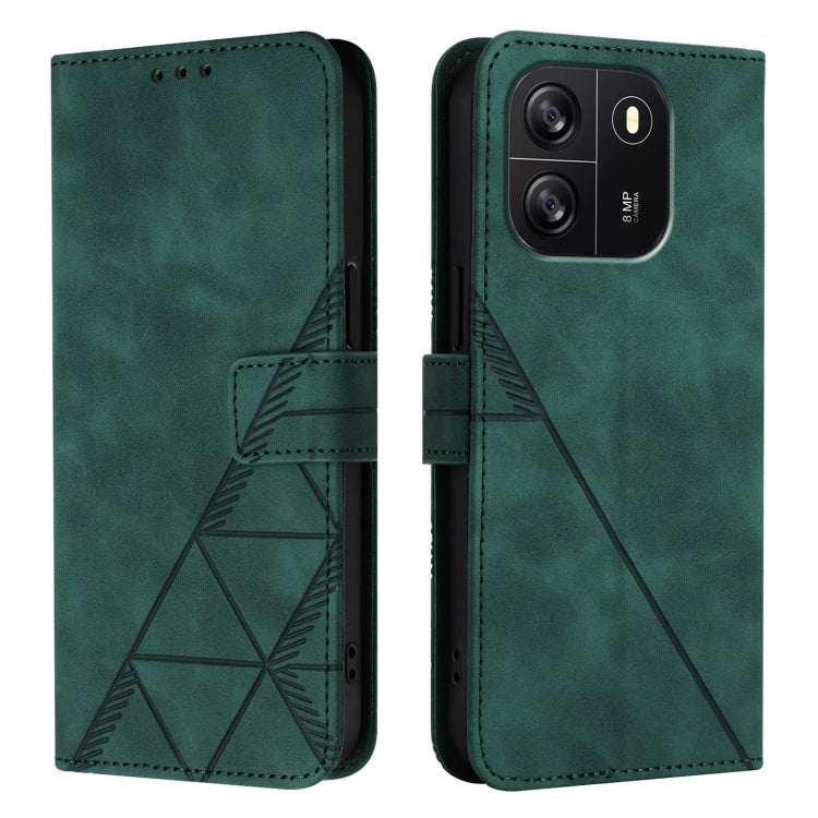 For Blackview Wave 6C Crossbody 3D Embossed Flip Leather Phone Case(Green) - More Brand by PMC Jewellery | Online Shopping South Africa | PMC Jewellery | Buy Now Pay Later Mobicred
