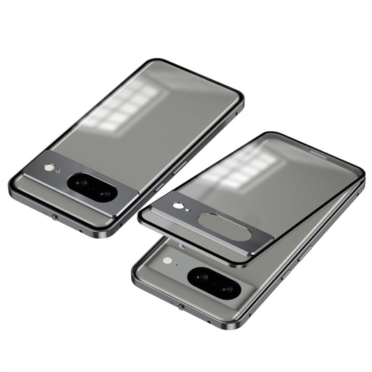 For Google Pixel 8 Snap Buckle Metal Frame Frosted Phone Case(Grey) - Google Cases by PMC Jewellery | Online Shopping South Africa | PMC Jewellery | Buy Now Pay Later Mobicred