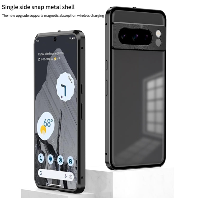 For Google Pixel 8 Snap Buckle Metal Frame Frosted Phone Case(Blue) - free shipping - PMC TechLife - Order now!