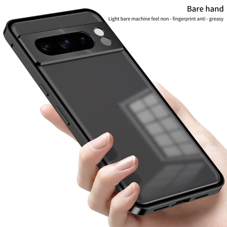 For Google Pixel 7a Snap Buckle Metal Frame Frosted Phone Case(Grey) - Google Cases by PMC TechLife | Online Shopping South Africa | PMC TechLife | Buy Now Pay Later Mobicred