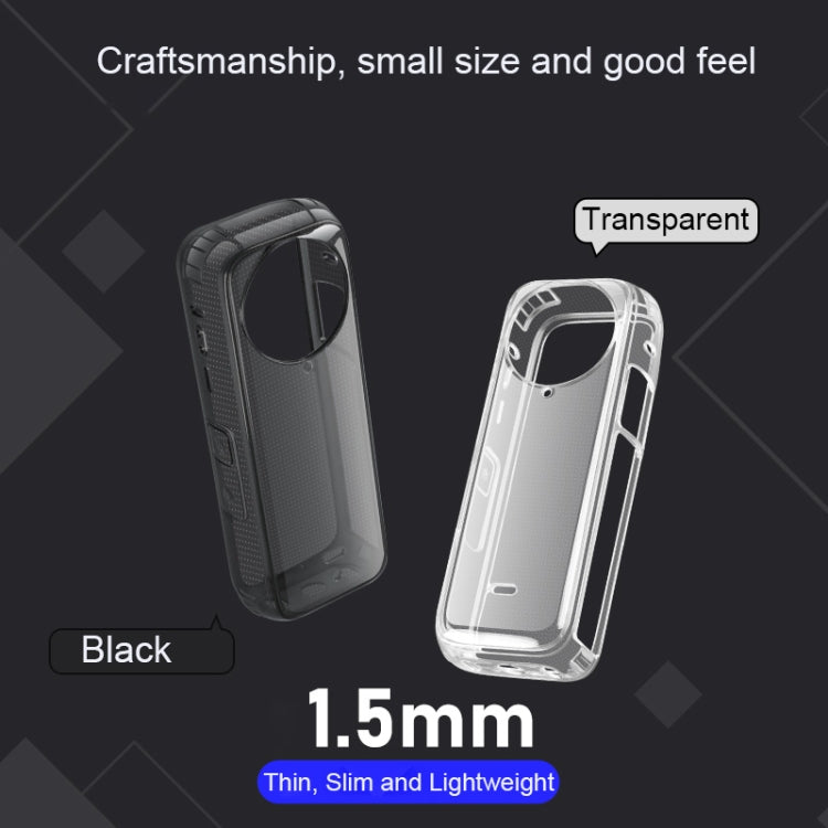 For Insta360 X4 Clear 1.5mm Soft TPU Protective Case With Neck Strap(Clear Black) - Case & Bags by PMC Jewellery | Online Shopping South Africa | PMC Jewellery | Buy Now Pay Later Mobicred