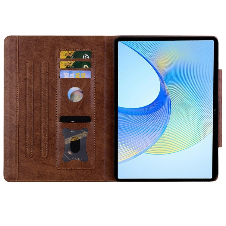 For Lenovo Tab K11 Plus / M11 Plus  Cat Buckle Leather Tablet Case(Brown) - Lenovo by PMC TechLife | Online Shopping South Africa | PMC TechLife | Buy Now Pay Later Mobicred