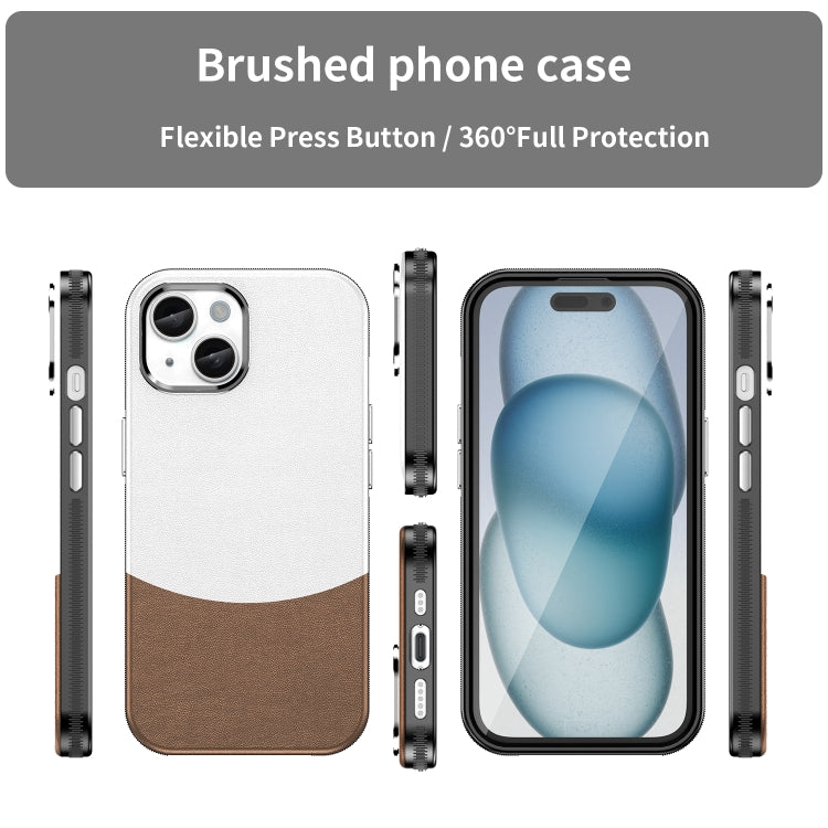 For iPhone 16 Leather Texture MagSafe Magnetic TPU + PC Phone Case(Brown) - iPhone 16 Cases by PMC Jewellery | Online Shopping South Africa | PMC Jewellery | Buy Now Pay Later Mobicred