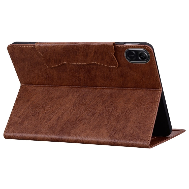 For Honor Pad X9 / X8 Pro Cat Buckle Leather Tablet Case(Brown) - Honor by PMC TechLife | Online Shopping South Africa | PMC TechLife | Buy Now Pay Later Mobicred