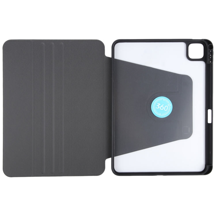 For iPad Air 13 2024 GEBEI Acrylic TPU 3-folding Rotating Smart Tablet Leather Case withh Pen Slot(Black) - iPad Air 13 2024 Cases by GEBEI | Online Shopping South Africa | PMC Jewellery | Buy Now Pay Later Mobicred