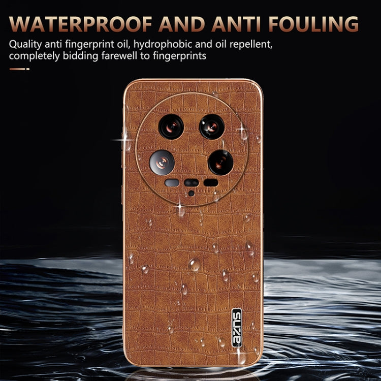 For Xiaomi 14 Ultra AZNS Electroplated Frame Crocodile Texture Full Coverage Phone Case(Blue) - 14 Ultra Cases by AZNS | Online Shopping South Africa | PMC Jewellery | Buy Now Pay Later Mobicred