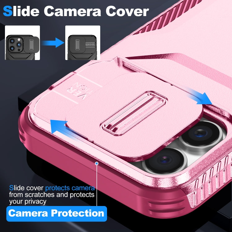 For iPhone 16 Pro Sliding Camshield Phone Case(Pink + Rose Red) - iPhone 16 Pro Cases by PMC Jewellery | Online Shopping South Africa | PMC Jewellery | Buy Now Pay Later Mobicred