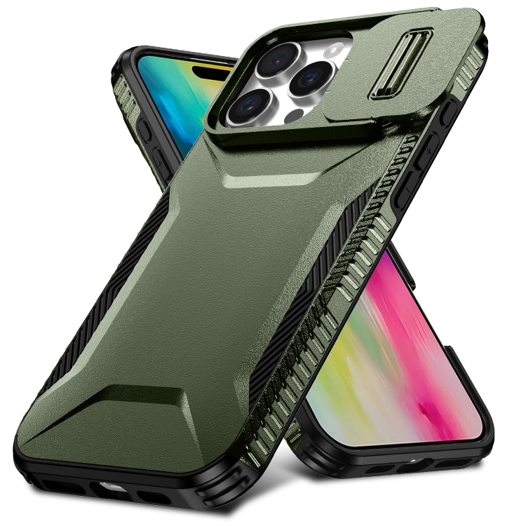 For iPhone 16 Pro Max Sliding Camshield Phone Case(Alpine Green) - iPhone 16 Pro Max Cases by PMC TechLife | Online Shopping South Africa | PMC TechLife | Buy Now Pay Later Mobicred