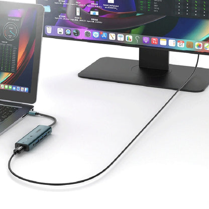 Onten UC123+ USB-C / Type-C to HDTV Multi-function HUB Docking Station with Button, Length:1.5m(Green) - USB HUB by Onten | Online Shopping South Africa | PMC Jewellery | Buy Now Pay Later Mobicred