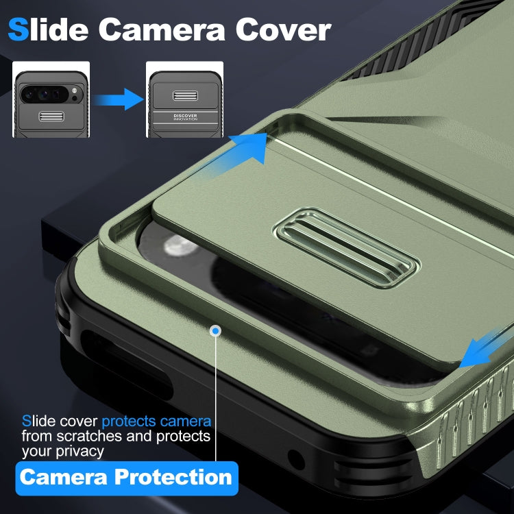 For Google Pixel 9 Pro XL Sliding Camshield Phone Case(Alpine Green) - Google Cases by PMC TechLife | Online Shopping South Africa | PMC TechLife | Buy Now Pay Later Mobicred