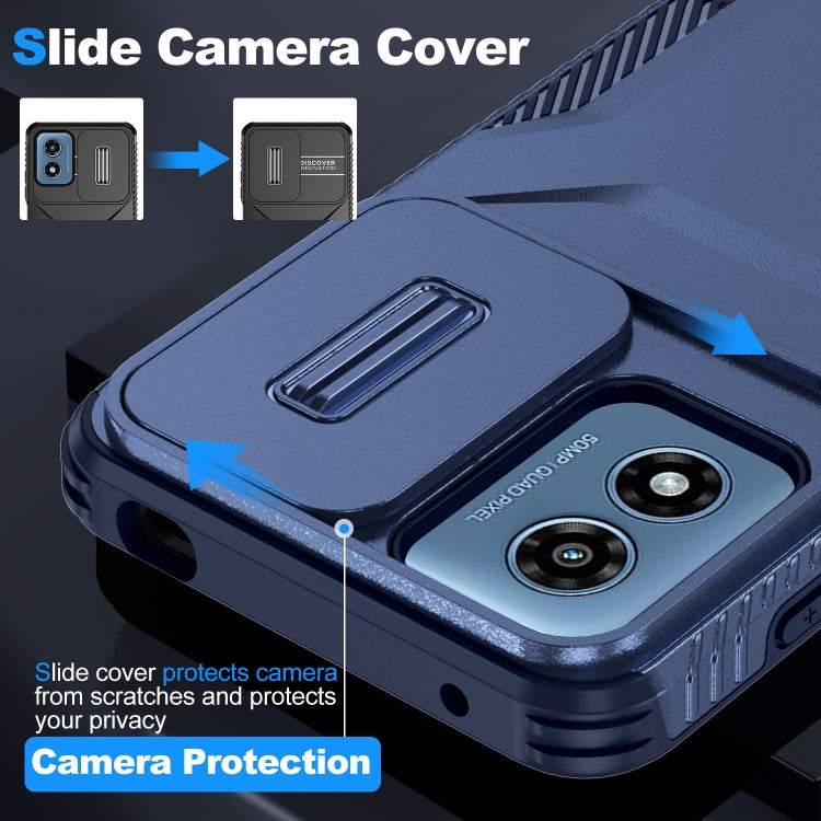 For Motorola Moto G Play 4G 2024 Sliding Camshield Phone Case(Blue) - Motorola Cases by PMC Jewellery | Online Shopping South Africa | PMC Jewellery | Buy Now Pay Later Mobicred