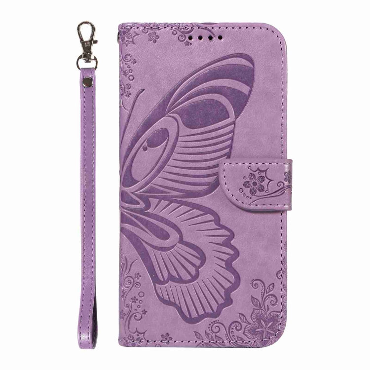 For iPhone 16 Plus Swallowtail Butterfly Embossed Leather Phone Case(Purple) - iPhone 16 Plus Cases by PMC Jewellery | Online Shopping South Africa | PMC Jewellery | Buy Now Pay Later Mobicred