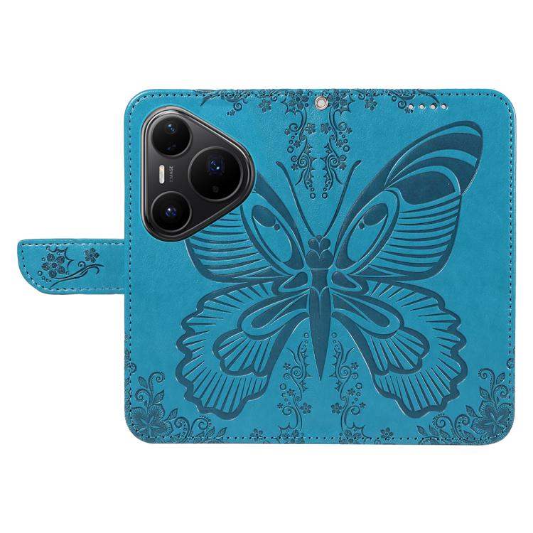 For Huawei Pura 80 Pro 5G Swallowtail Butterfly Embossed Leather Phone Case(Blue) - free shipping - PMC TechLife - Order now!