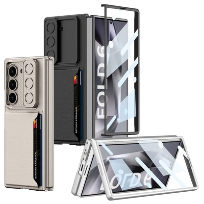 For Samsung Galaxy Z Fold6 GKK Integrated Ultra-thin Sliding Window Card Slot Phone Case(Silver) - Galaxy Z Fold6 5G Cases by GKK | Online Shopping South Africa | PMC Jewellery | Buy Now Pay Later Mobicred